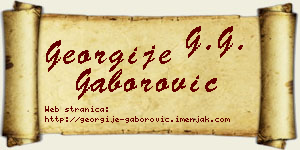 Georgije Gaborović vizit kartica
